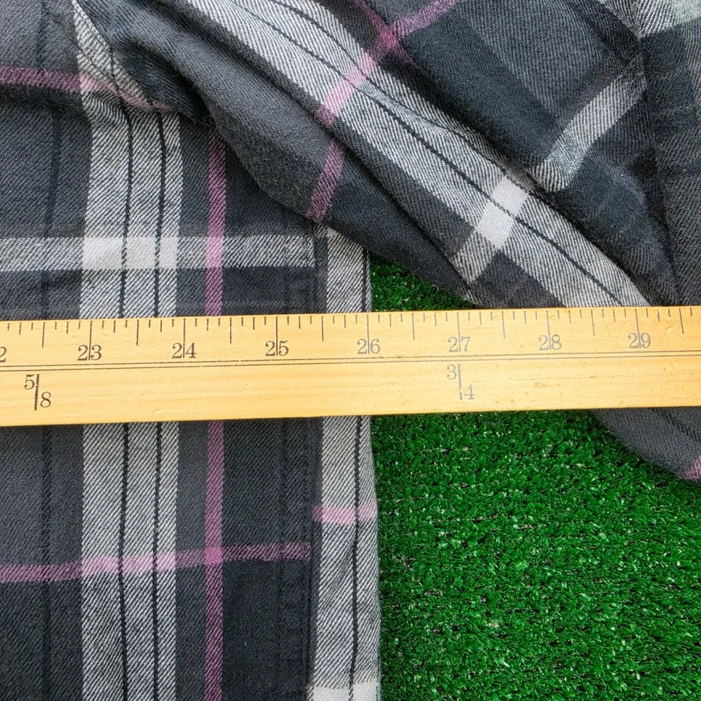 The North Face Arroyo Flannel Shirt Mens 2XL Gray Black Plaid Button Up Outdoors